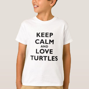 Behalten Sie Ruhe-und Liebe-Schildkröten T-Shirt
