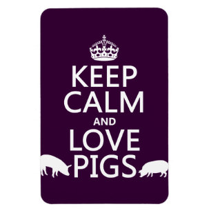Behalten Sie Ruhe-und Liebe-Schweine (alle Farben) Magnet
