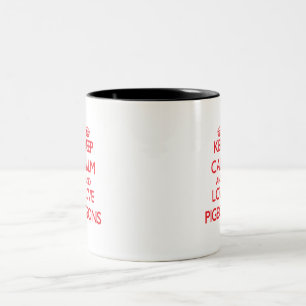 Behalten Sie Ruhe und Liebe Tauben Zweifarbige Tasse