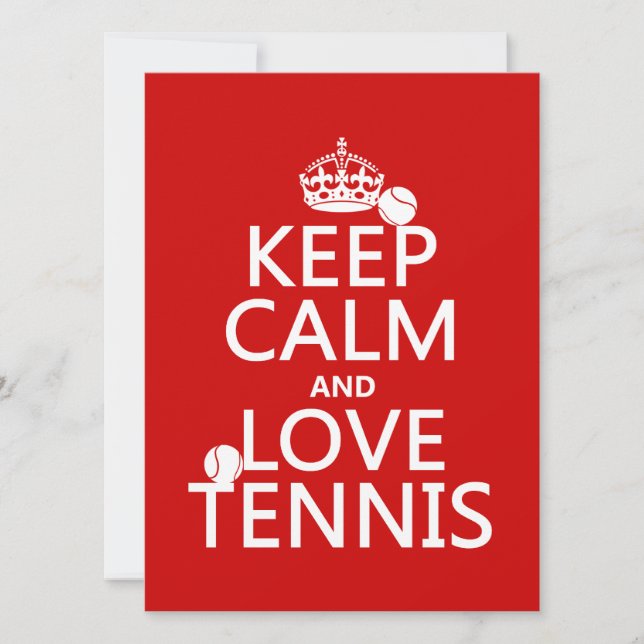 Behalten Sie Ruhe-und Liebe-Tennis Einladung (Vorderseite)