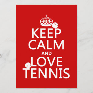 Behalten Sie Ruhe-und Liebe-Tennis Einladung