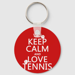 Behalten Sie Ruhe-und Liebe-Tennis Schlüsselanhänger