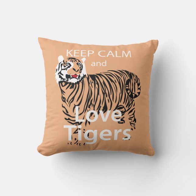 Behalten Sie Ruhe-und Liebe-Tigerthrow-Kissen Kissen (Vorderseite)