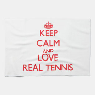 Behalten Sie Ruhe und Liebe wirkliches Tennis Küchentuch