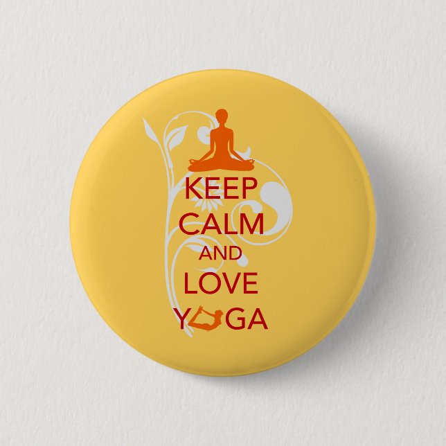 Behalten Sie Ruhe-und Liebe-Yoga - einzigartigen Button (Vorderseite)