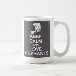 Behalten Sie Ruhe- und Liebeelefant-Tasse Kaffeetasse