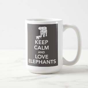 Behalten Sie Ruhe- und Liebeelefant-Tasse Kaffeetasse