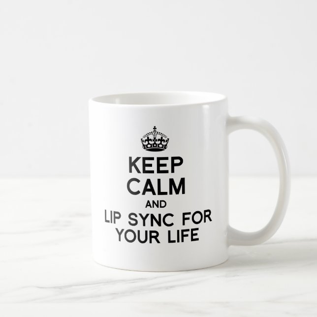 BEHALTEN Sie RUHE UND LIPPENsynchronisierung FÜR Kaffeetasse (Rechts)