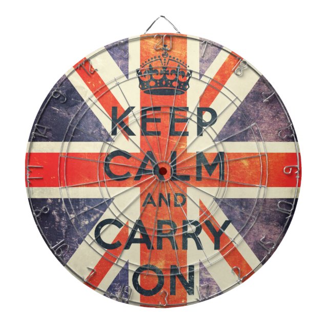 behalten Sie Ruhe und machen Sie Vintage Dartscheibe (vorne)