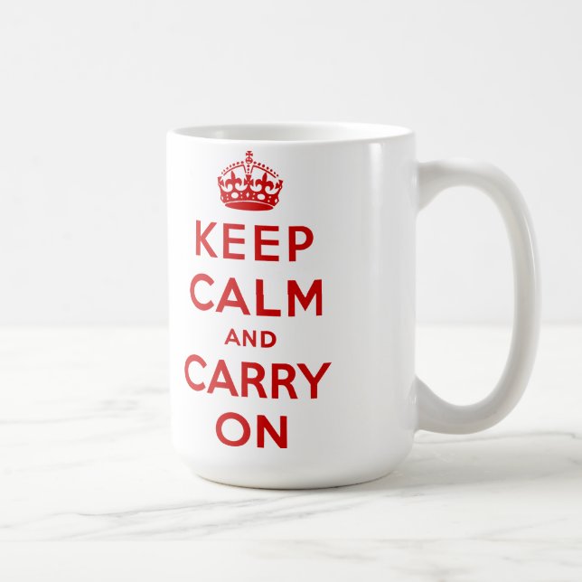 behalten Sie Ruhe und machen Sie Vorlage weiter Kaffeetasse (Rechts)