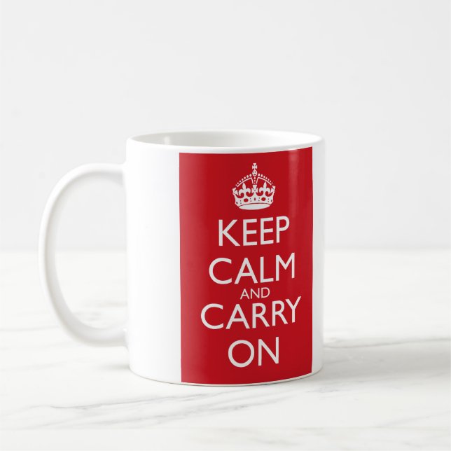 Behalten Sie Ruhe und machen Sie weiter: Feuern Kaffeetasse (Links)