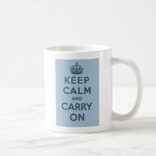 Behalten Sie Ruhe und machen Sie weiter Kaffeetasse