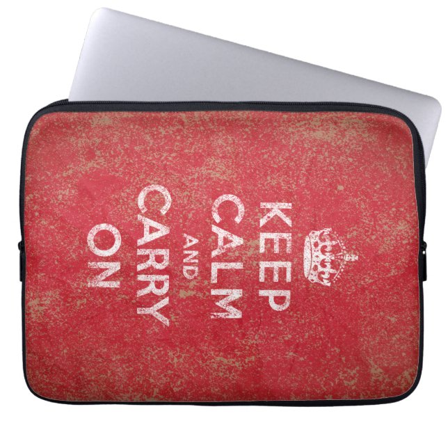 Behalten Sie Ruhe und machen Sie weiter Laptopschutzhülle (Vorderseite)