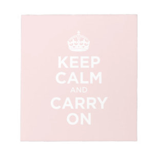 Behalten Sie Ruhe und machen Sie weiter Notizblock