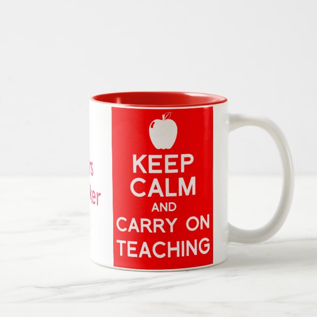 Behalten Sie Ruhe und machen Sie weiter, Zweifarbige Tasse (Rechts)