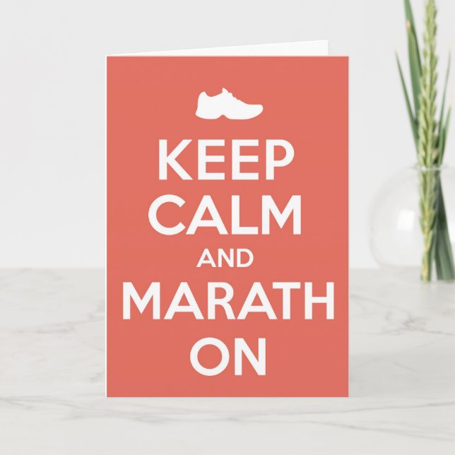 Behalten Sie Ruhe und Marathon Karte (Vorderseite)