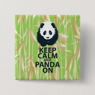 Behalten Sie Ruhe und Panda auf ursprünglichem Button