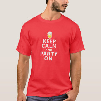 Behalten Sie Ruhe und Party auf dem transparenten T-Shirt