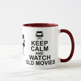 Behalten Sie Ruhe und passen Sie alte Filme auf Tasse