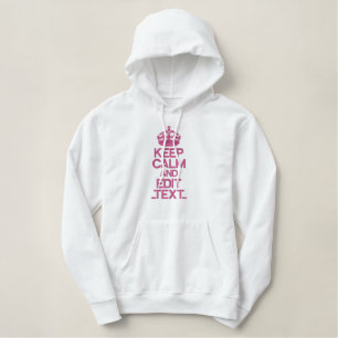 BEHALTEN Sie RUHE UND personifizieren Sie sie! Bestickter Hoodie
