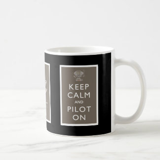 Behalten Sie Ruhe und Piloten auf Steampunk Kaffeetasse