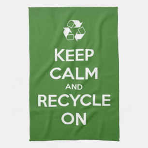 Behalten Sie Ruhe und recyceln Sie an Handtuch
