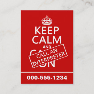 Behalten Sie Ruhe und rufen Sie einen Interpret an Visitenkarte