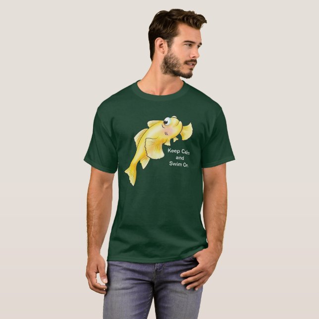Behalten Sie Ruhe und schwimmen Sie an T-Shirt (Vorne ganz)