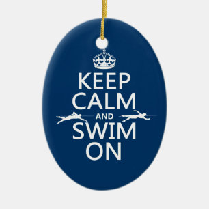 Behalten Sie Ruhe und schwimmen Sie auf (in Keramik Ornament
