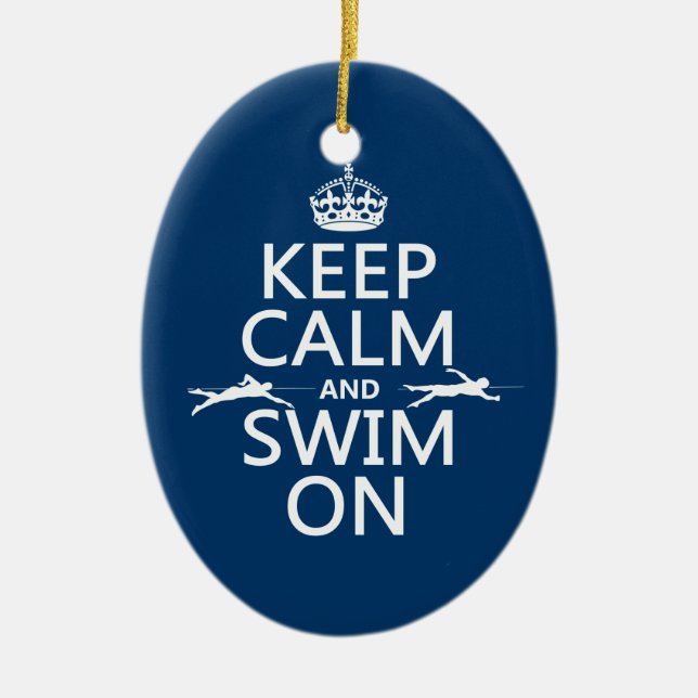 Behalten Sie Ruhe und schwimmen Sie auf (in Keramik Ornament (Vorne)