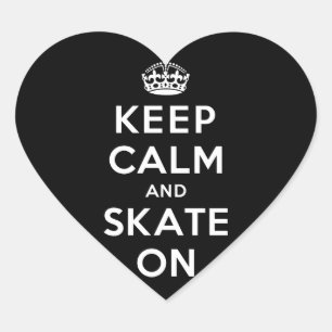 Behalten Sie Ruhe und Skate an Herz-Aufkleber