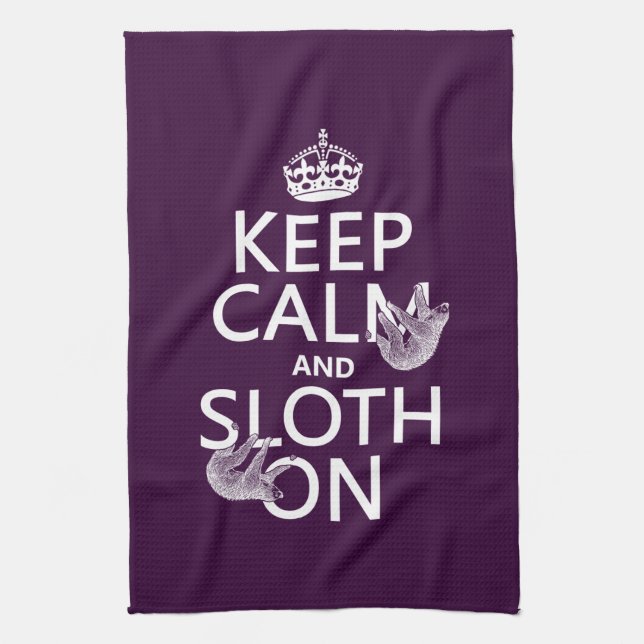 Behalten Sie Ruhe und Sloth an Handtuch (Vertikal)