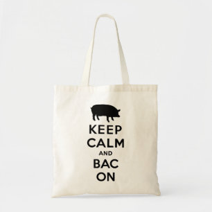 Behalten Sie Ruhe und Speck Tragetasche