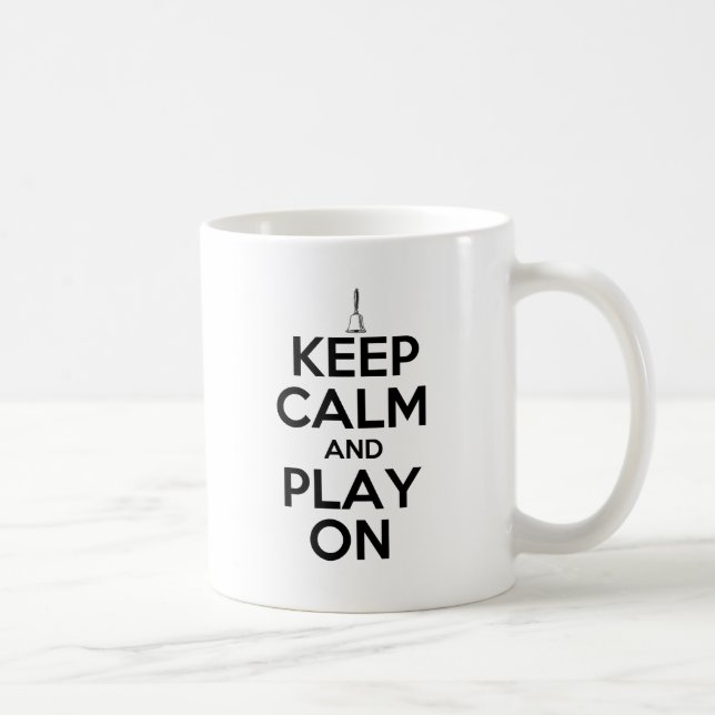 Behalten Sie Ruhe und Spiel auf Handbells Kaffeetasse (Rechts)