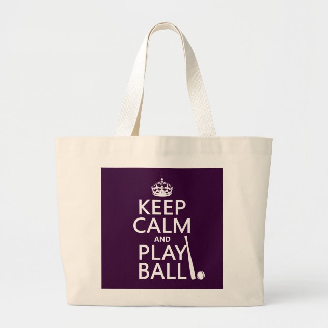 Behalten Sie Ruhe-und Spiel-Ball (Baseball) Jumbo Stoffbeutel (Vorne)