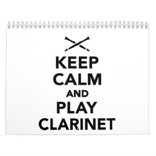 Behalten Sie Ruhe und Spiel Clarinet Kalender