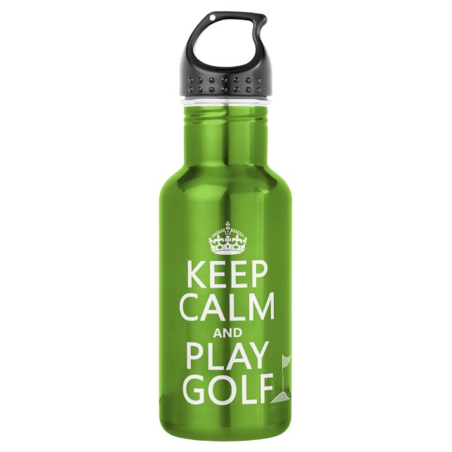 Behalten Sie Ruhe-und Spiel-Golf - alle Farben Edelstahlflasche (Vorderseite)