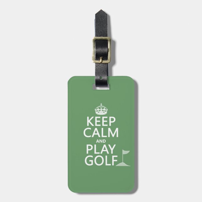 Behalten Sie Ruhe-und Spiel-Golf - alle Farben Gepäckanhänger (Vorderseite vertikal)