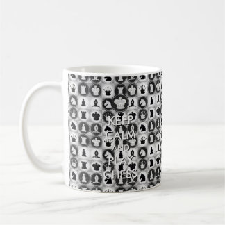 Behalten Sie Ruhe und Spiel-Schach-Muster Kaffeetasse