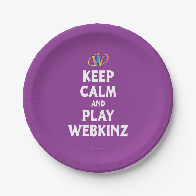 Behalten Sie Ruhe und Spiel Webkinz Pappteller (Vorderseite)