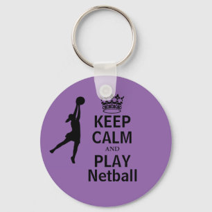 Behalten Sie Ruhe und Spielnetball-Entwurf Schlüsselanhänger