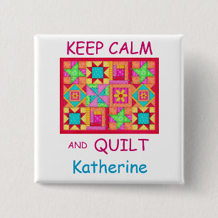 Behalten Sie Ruhe und Steppdecken-multi Button