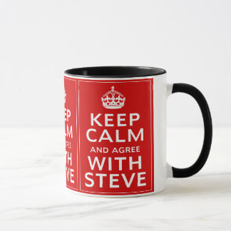 Behalten Sie Ruhe und stimmen Sie mit Steve Tasse