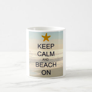BEHALTEN SIE RUHE UND STRAND AUF FOTO-TASSE KAFFEETASSE