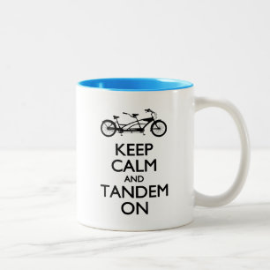 Behalten Sie Ruhe und Tandem an Zweifarbige Tasse