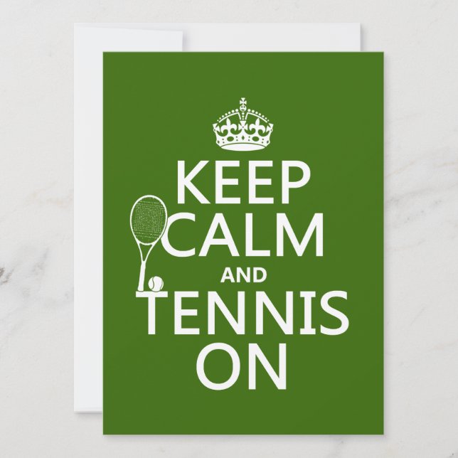 Behalten Sie Ruhe und Tennis auf (irgendeine Einladung (Vorderseite)