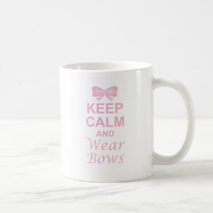 Behalten Sie Ruhe und tragen Sie Bögen Kaffeetasse