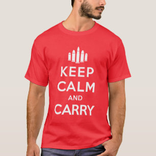 Behalten Sie Ruhe und tragen Sie T-Shirt