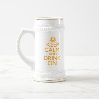 Behalten Sie Ruhe und trinken Sie auf Bier Stein Bierglas