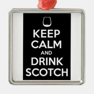 Behalten Sie Ruhe und trinken Sie schottisches Silbernes Ornament